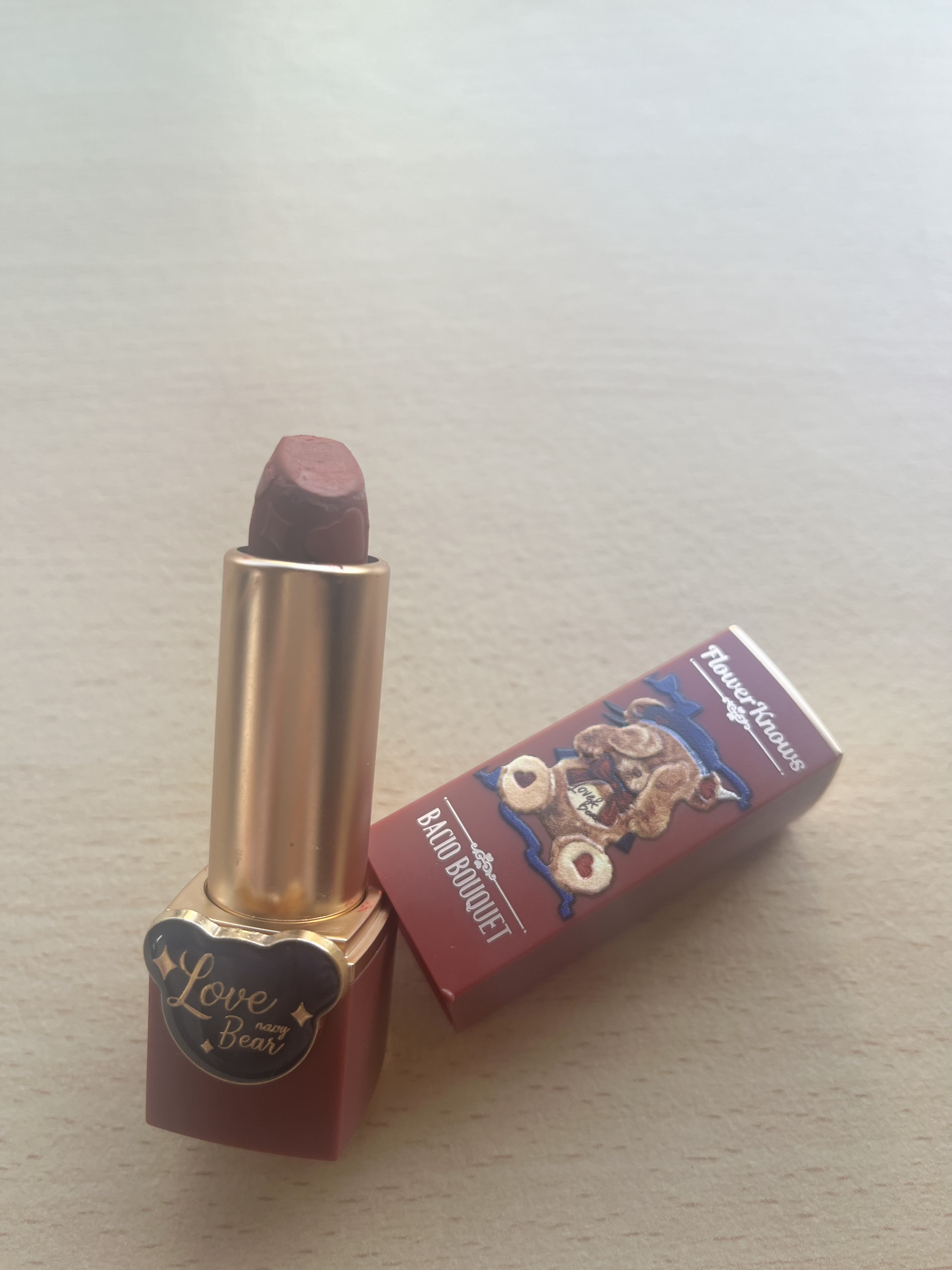 Love Bear マットリップスティック ストロベリーベア/FlowerKnows/口紅を使ったクチコミ（2枚目）