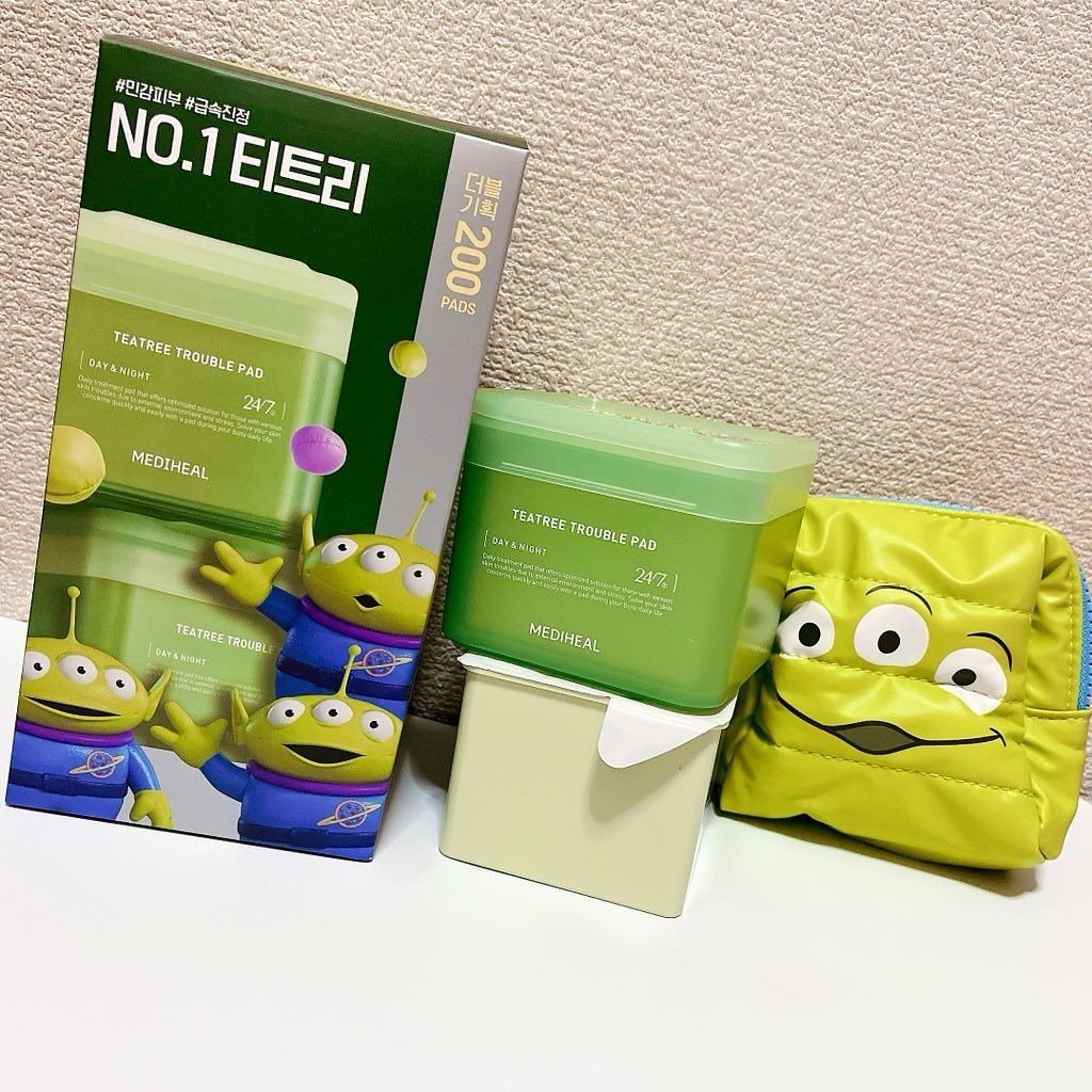 メディヒールさまからいただきました
▫️メディヒール マデカソサイドパッド・ティーツリーパッド【Disney/Pixar】

メディヒールさんのティーツリー大好き✨
液ひたひたのパッドを洗顔後に☺️
拭き取りにも◎(*´˘`*)♡ 
メイク