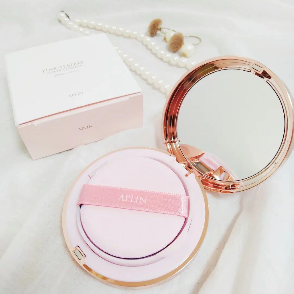 ピンクティーツリーカバークッション/APLIN/クッションファンデーションを使ったクチコミ（3枚目）