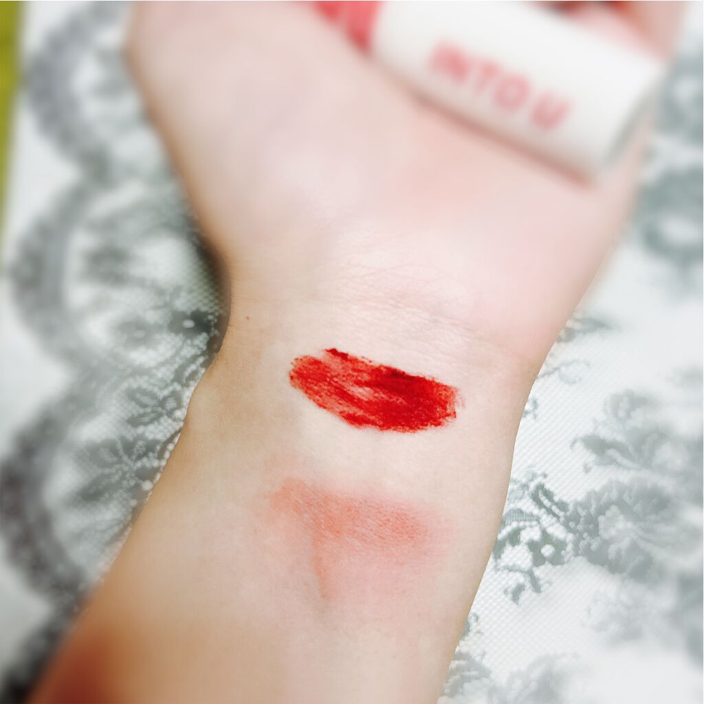 スーパーマットリップ＆チークマッド/INTO U/口紅を使ったクチコミ（3枚目）