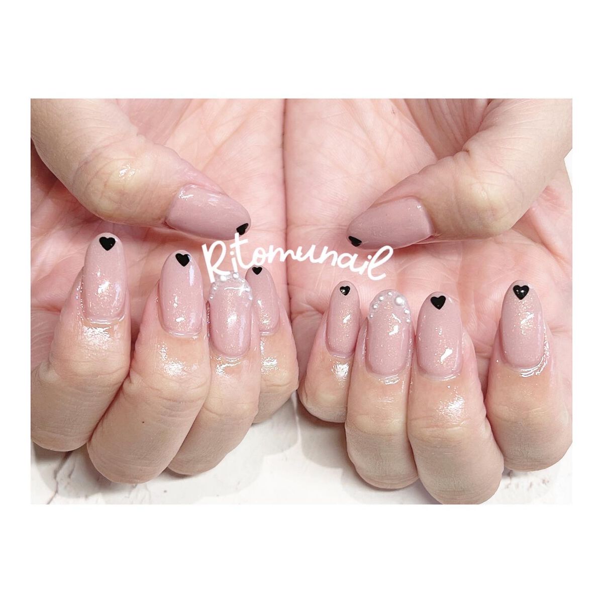 Nailist .s on LIPS 「❥______.お客様ネイル🧸𓈒𓂂𓇬シンプルネイルも可愛い(•..」(1枚目)