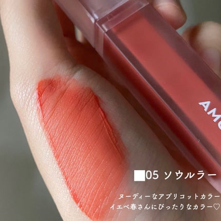 デュー ベルベット 05ソウラー/AMUSE/口紅を使ったクチコミ(3枚目)