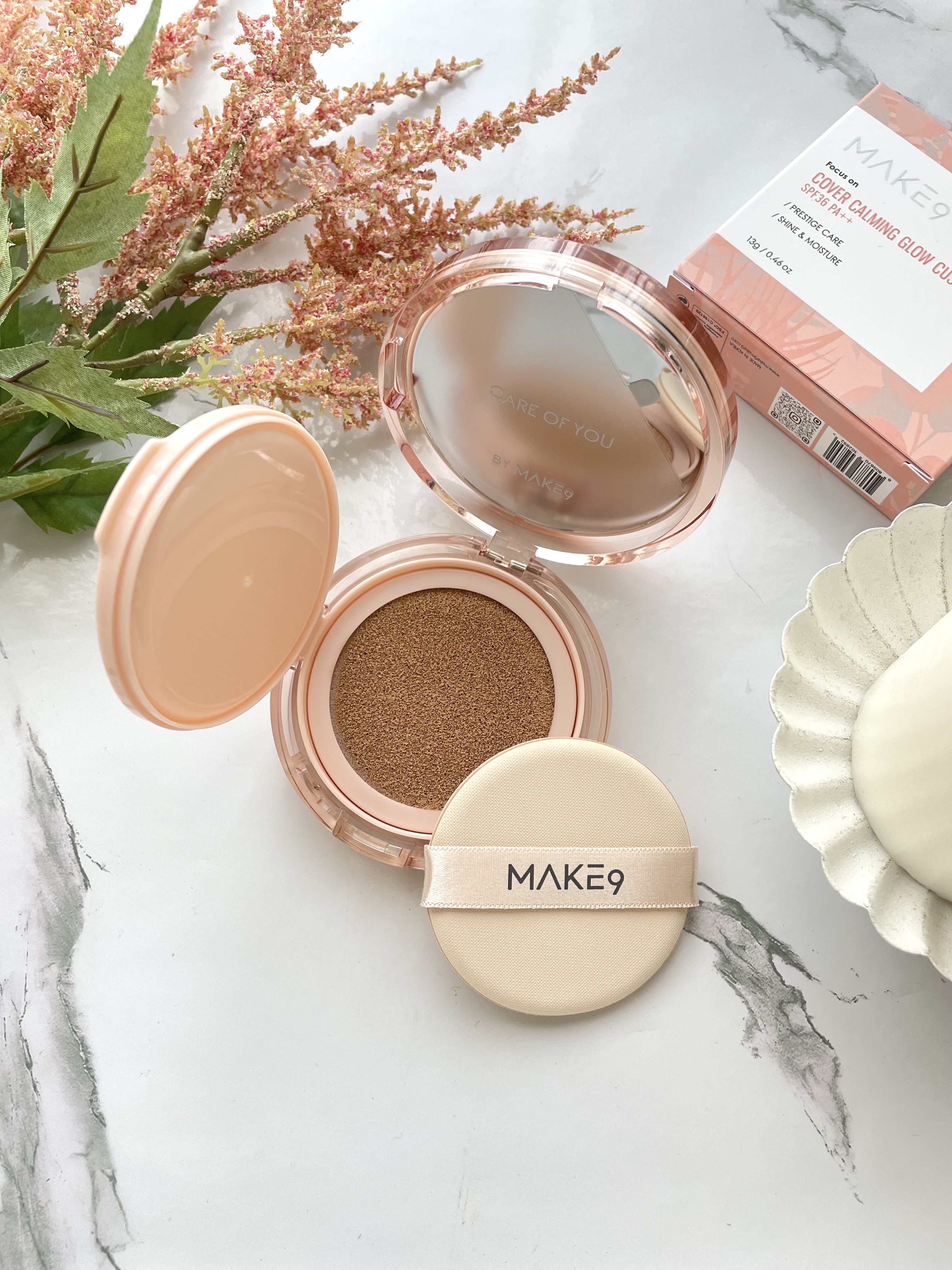 ヌードカーミンググロークッション/MAKE9/クッションファンデーションを使ったクチコミ（2枚目）