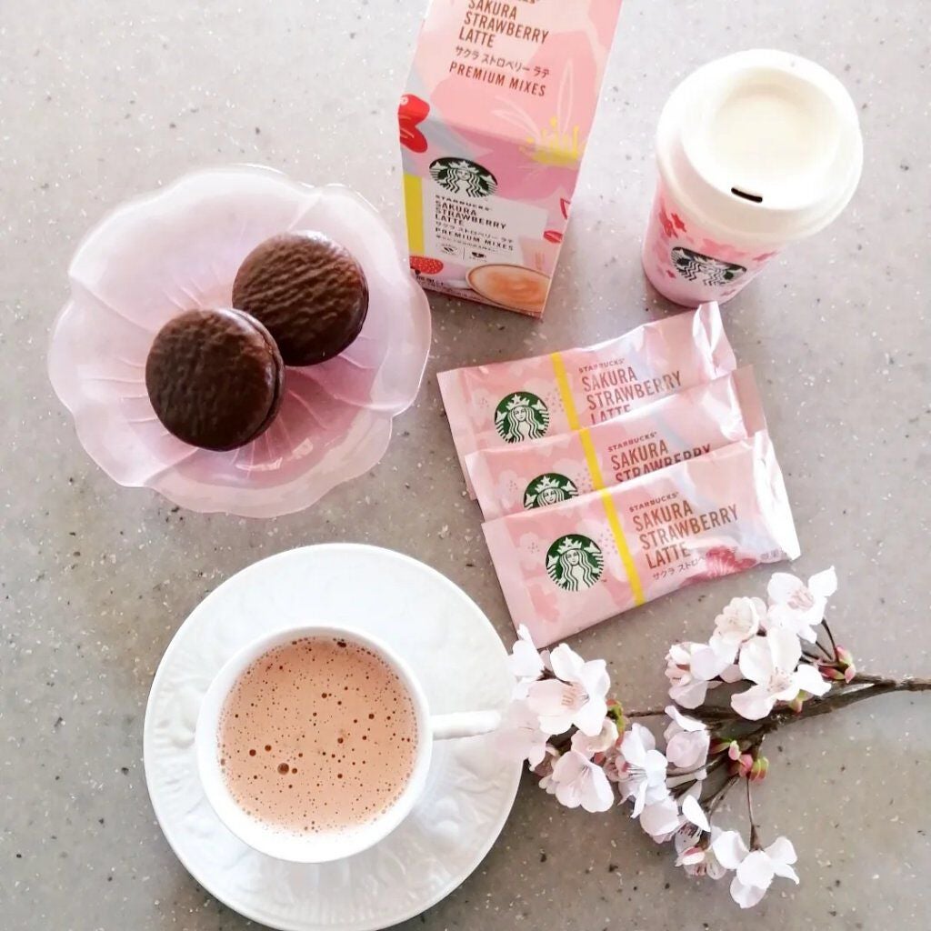 スターバックス® プレミアム ミックス サクラ ストロベリー ラテ/スターバックス リザーブ/その他を使ったクチコミ(1枚目)