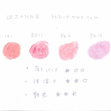 ラスティンググロスリップ/CEZANNE/口紅を使ったクチコミ（3枚目）