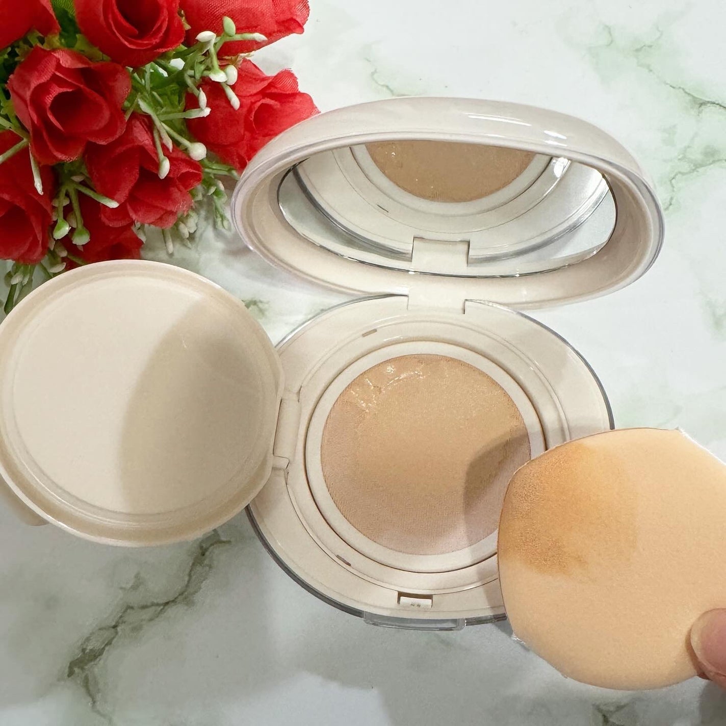 ブリージンググロークッション/Healus/クッションファンデーションを使ったクチコミ(2枚目)