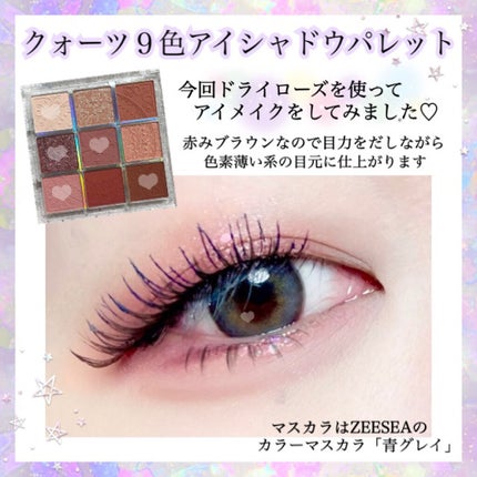 クォーツ 9色アイシャドウパレット(ドリームランドアイシャドウ)/ZEESEA/アイシャドウパレットを使ったクチコミ(3枚目)