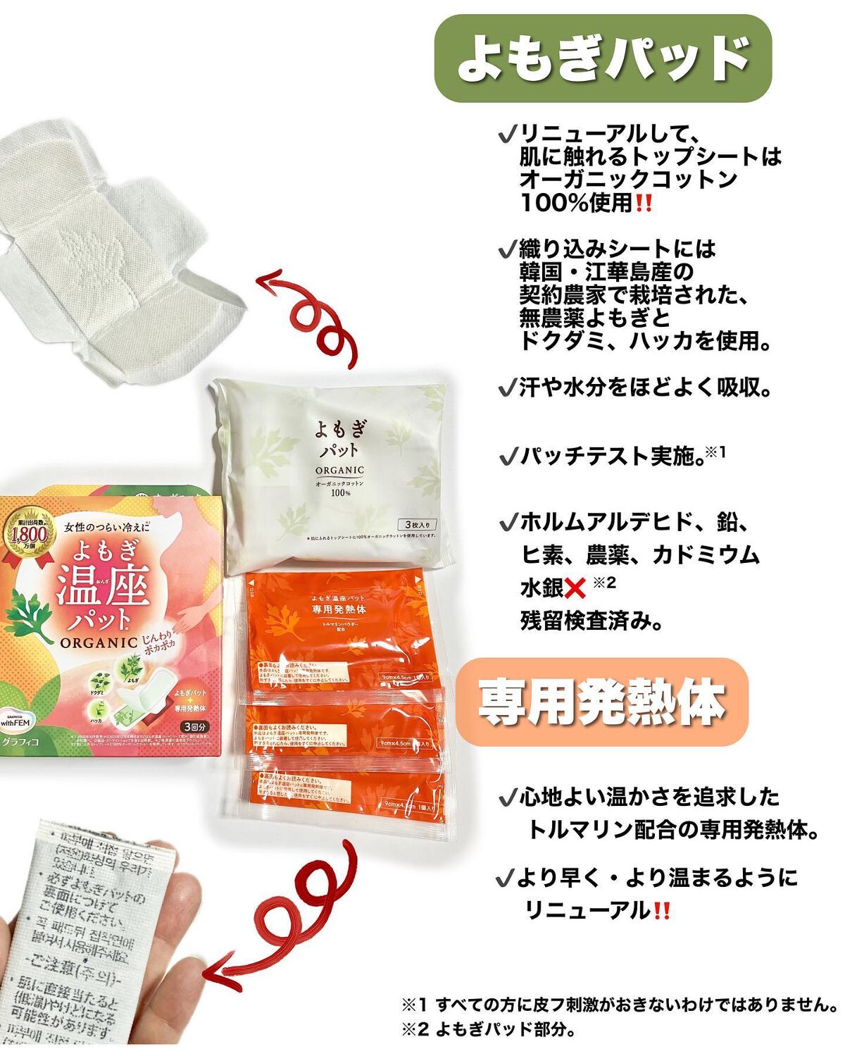 ウィズフェム　よもぎ温座パットオーガニック 3回分/グラフィコ/その他を使ったクチコミ（3枚目）