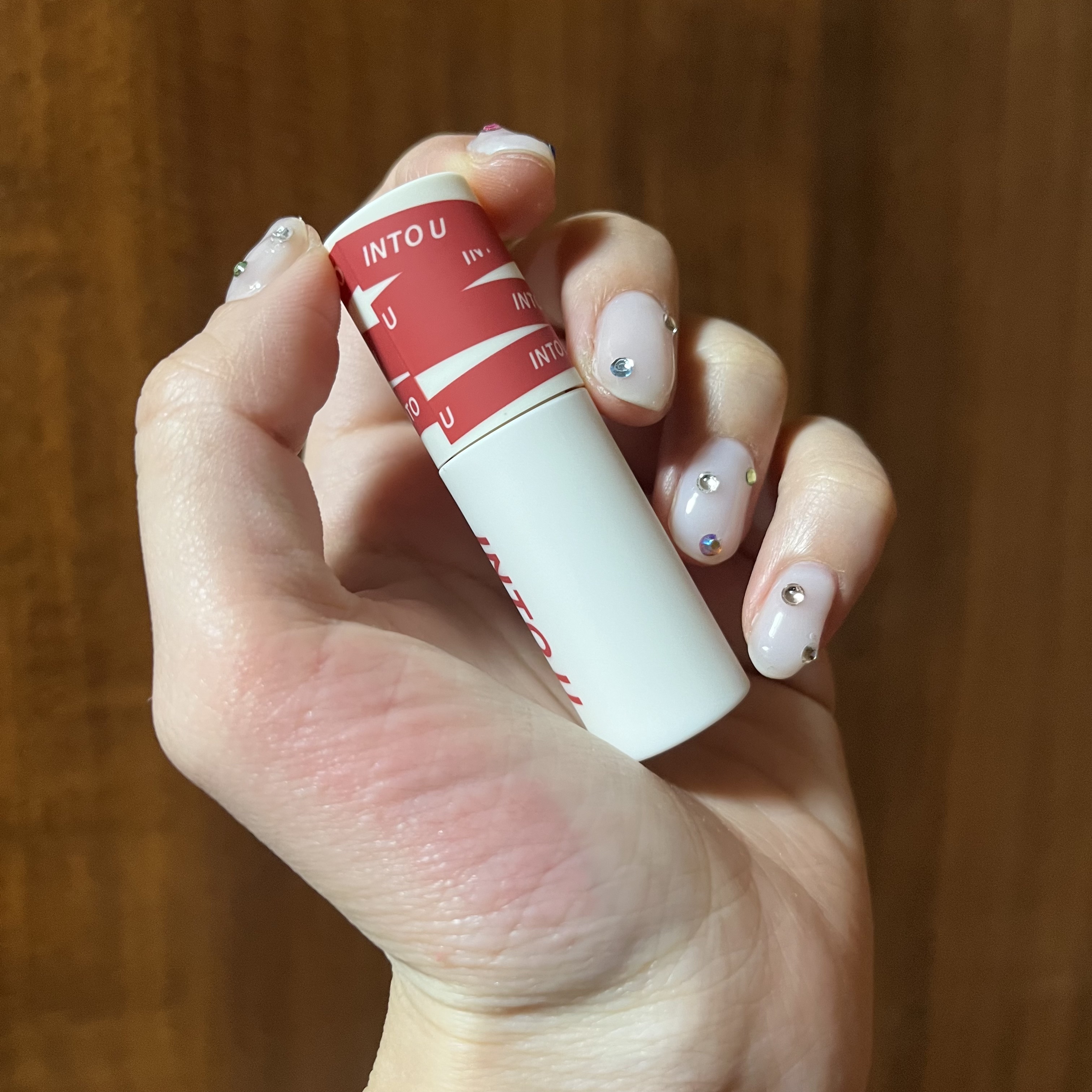 スーパーマットリップ＆チークマッド/INTO U/口紅を使ったクチコミ（3枚目）