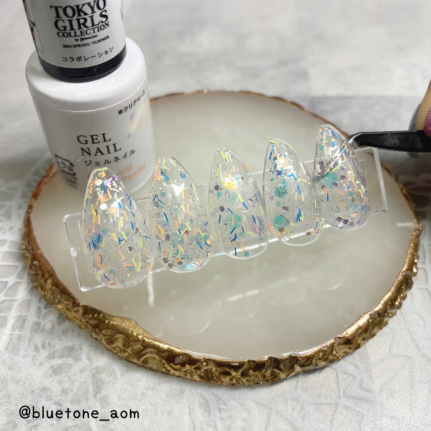 ジェルネイルDA 64 オレンジコンフェッティ/IDATE/ジェルネイルを使ったクチコミ（3枚目）