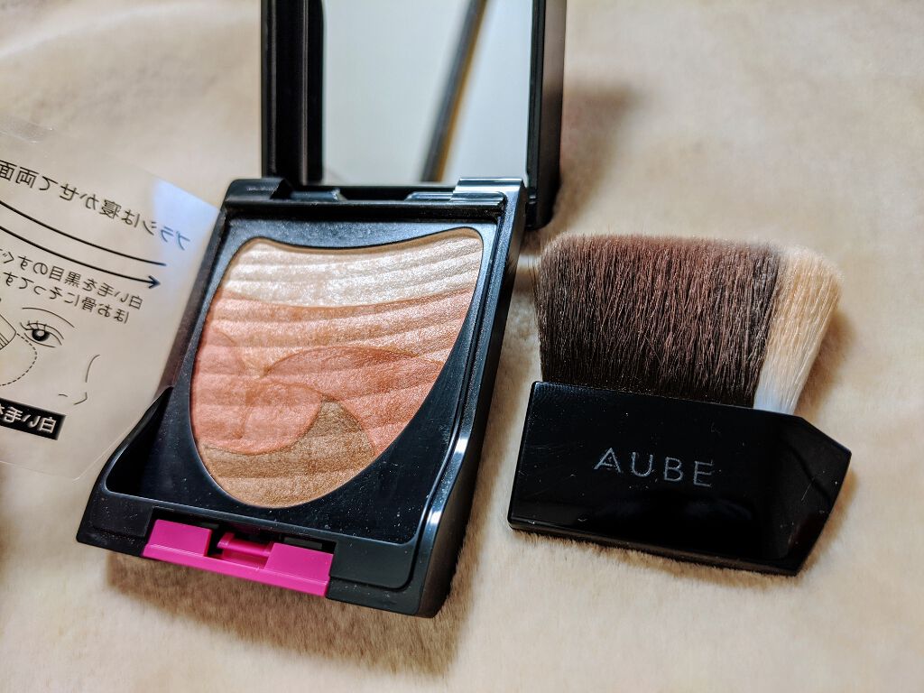 ブラシひと塗りチーク/AUBE/パウダーチークを使ったクチコミ(2枚目)