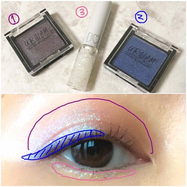 UR GLAM　POWDER EYESHADOW マリンブルー/U R GLAM/シングルアイシャドウを使ったクチコミ（2枚目）