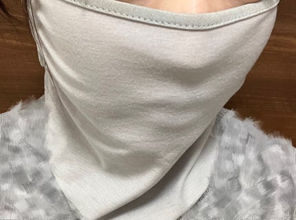 日よけフェイスネックカバー 無地/セリア/ハンドソープを使ったクチコミ(5枚目)