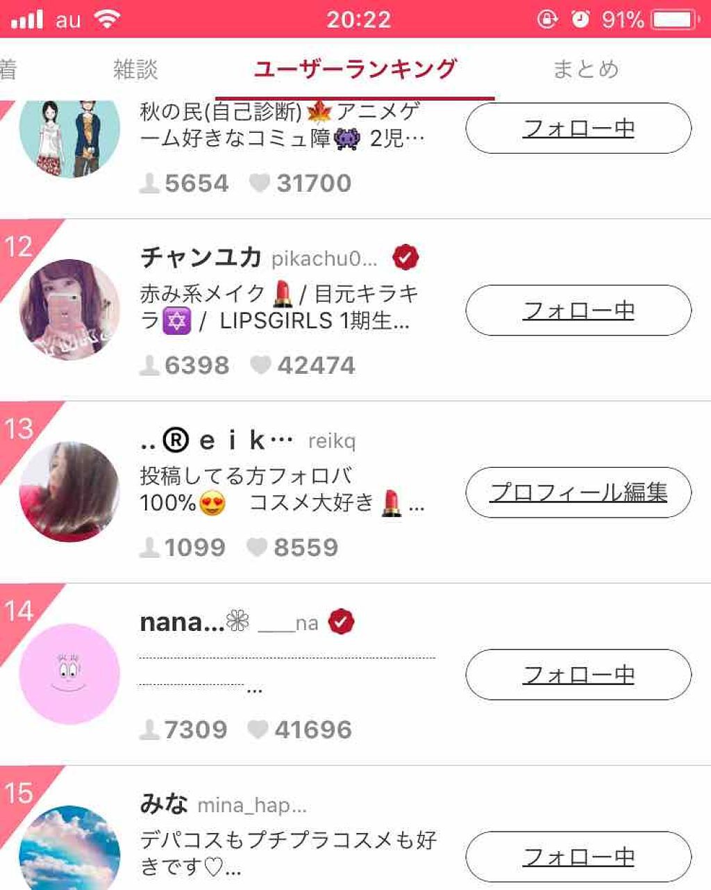 ..®️eika.. on LIPS 「なんとなんと!!気づけばランキング13位😲本当にありがとうござ..」(1枚目)