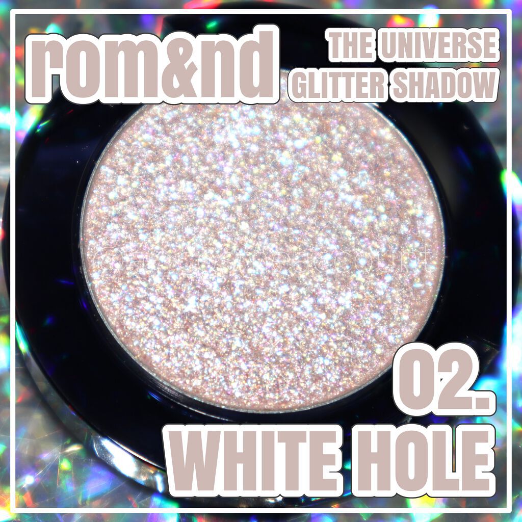 グリッター シャドウ カラー 02 ホワイトホール(WHITE HOLE)/rom&nd/グリッターを使ったクチコミ（1枚目）