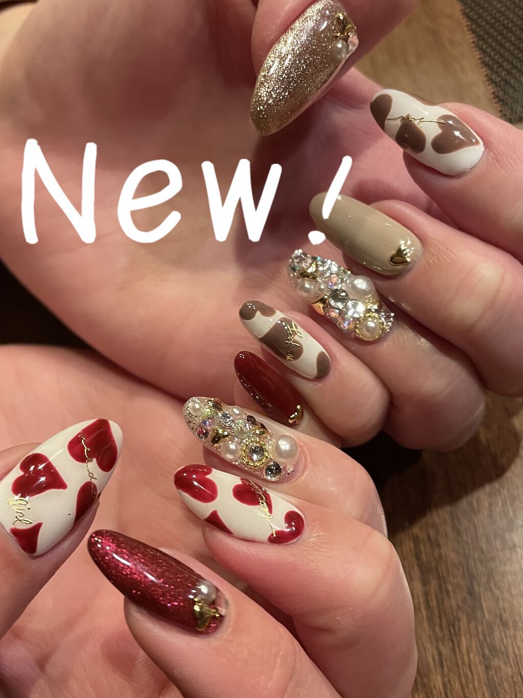 #バレンタインネイルのネイルデザイン