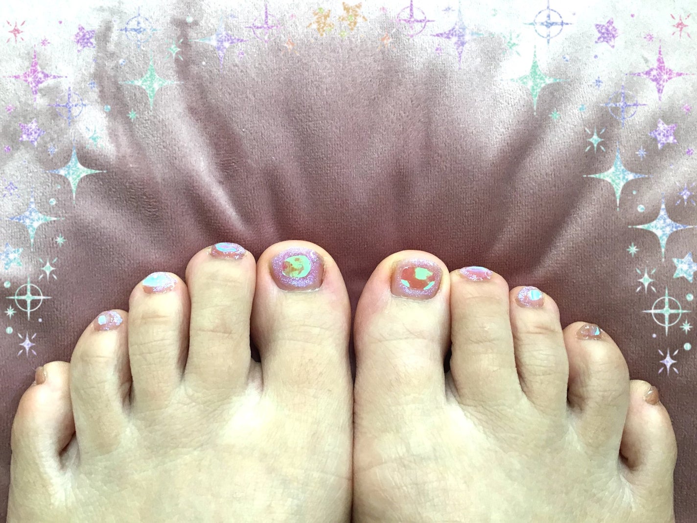 ジェルネイルユニコーン/セリア/ジェルネイルを使ったクチコミ(1枚目)