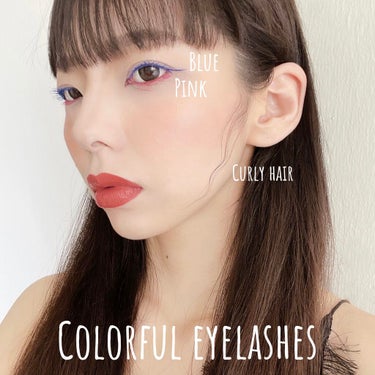 FENTY BEAUTY BY RIHANNA VIVID LIQUID EYELINER FEUTRE LIQUIDE VIFのクチコミ「【カラーマスカラメイク】
皆さまこんにちは🥰
カラーマスカラで遊び心満載のメイク😋

————.....」（1枚目）