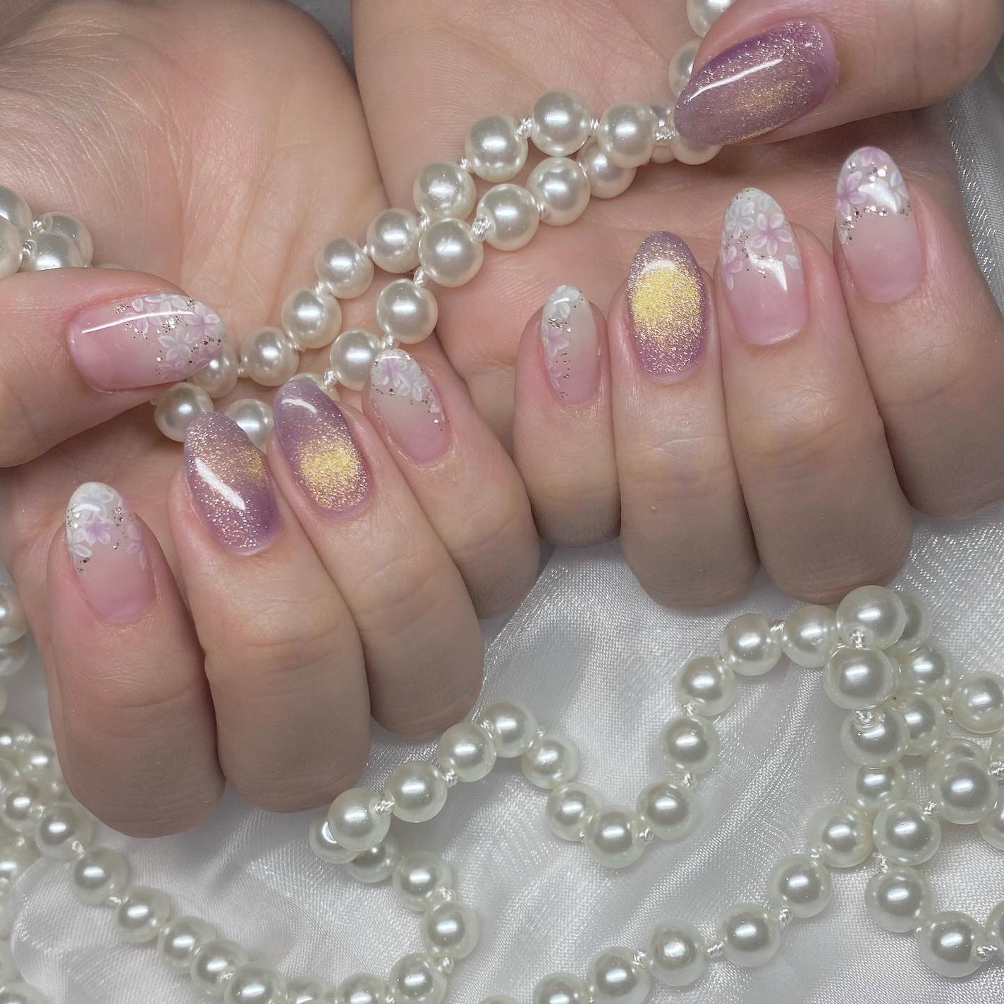 kanna on LIPS 「・・・紫陽花ネイル𓂃❁⃘𓈒𓏸☔🐸紫陽花で!とのオーダーでおまか..」(2枚目)