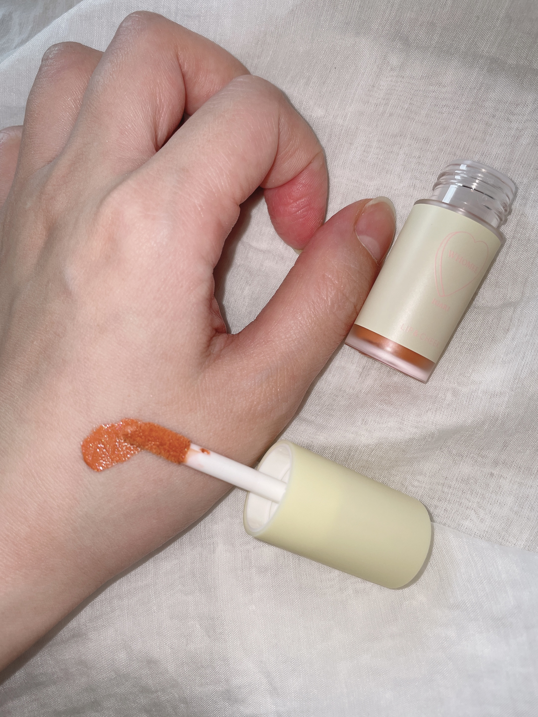 リップ＆チーク リンダオレンジ/WHOMEE/ジェル・クリームチークを使ったクチコミ（3枚目）