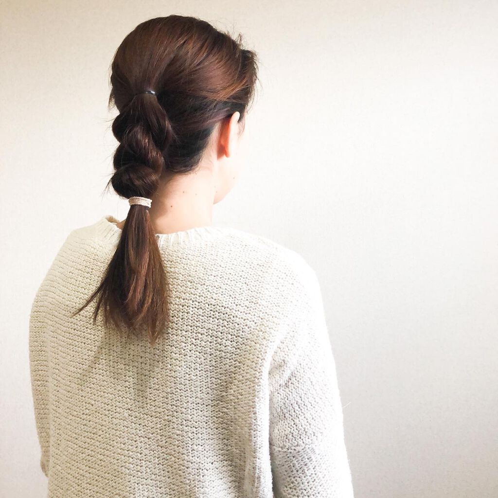 emi_arrange_hair on LIPS 「今日のアレンジ★☆☆☆☆結ぶだけで編み込み風🎀難易度★4ゴム5..」(2枚目)