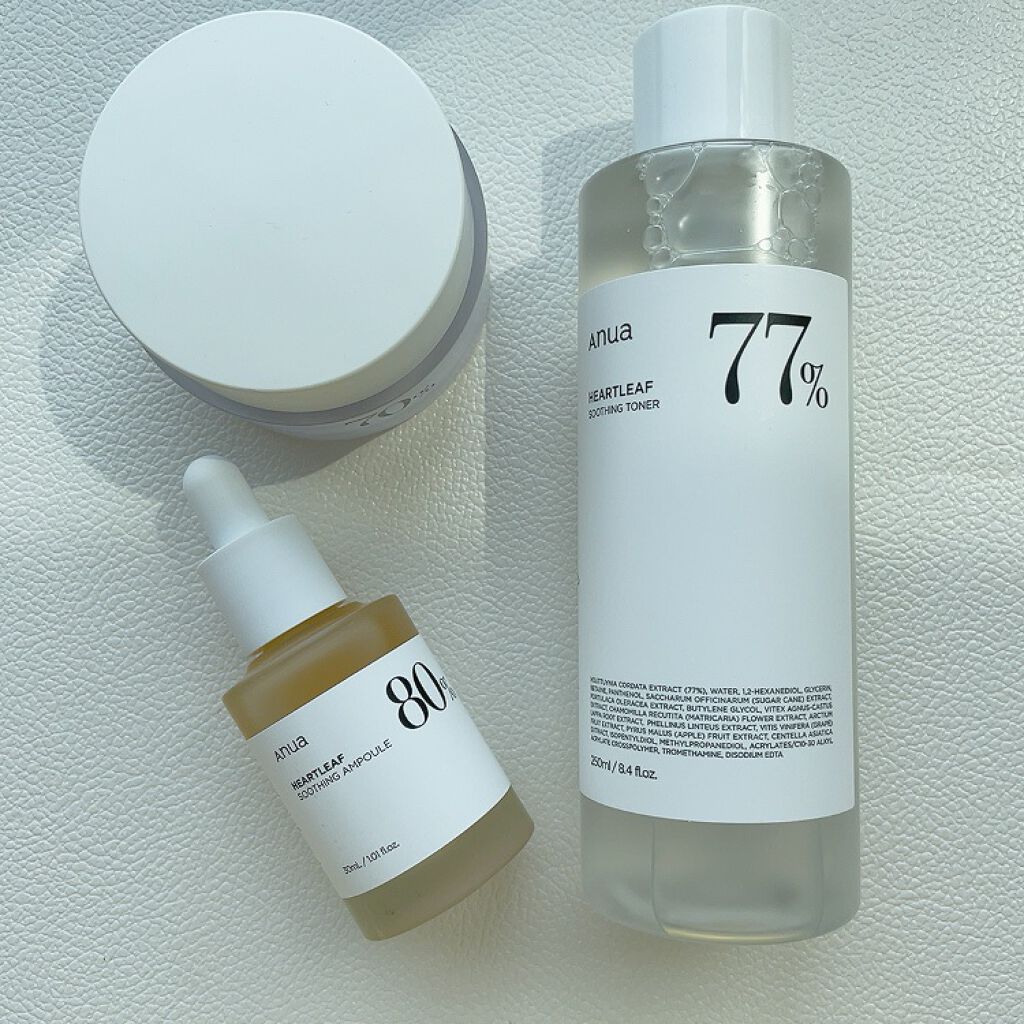 肌トラブルバイバイ⁈
ライン使いでしともち肌𓇢 𓆸

ANUA
ドクダミ 77％ スージングトナー
ドクダミ 80％ スージングアンプル
ドクダミ 70％ インテンスカーミングクリーム 

シカケアはもう一般的になってきましたね〜
今 