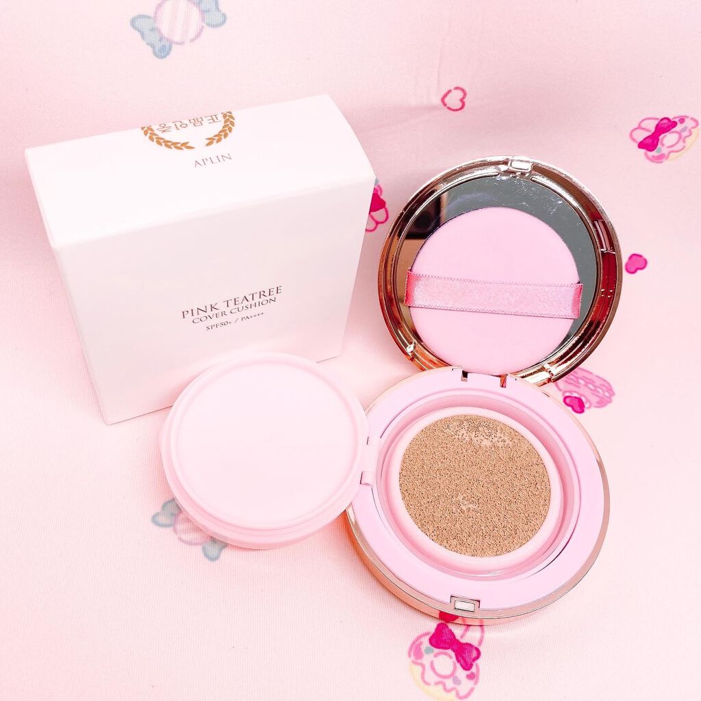 ピンクティーツリーカバークッション/APLIN/クッションファンデーションを使ったクチコミ(3枚目)
