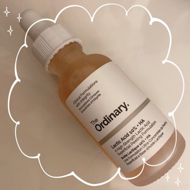 The Ordinary
Lactic Acid 10% + HA


最近買いました。
レチノールお休み期間はこちらを使ってます。思ってたより刺激がなかったので一安心。洗い流さないピーリングって楽で良