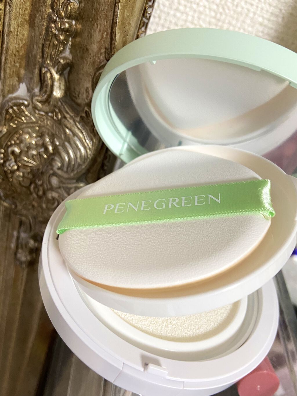 ALL LIGHT PROTECTION SUN CUSHION/PENE GREEN/日焼け止め・UVケアを使ったクチコミ（2枚目）