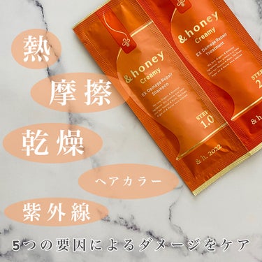 &honey Creamy EXダメージリペアシャンプー1.0/ヘアトリートメント2.0のクチコミ「*･゜ﾟ･*:.｡..｡.:*･'･*:.｡. .｡.:*･゜ﾟ･*


　　&honey

.....」（3枚目）