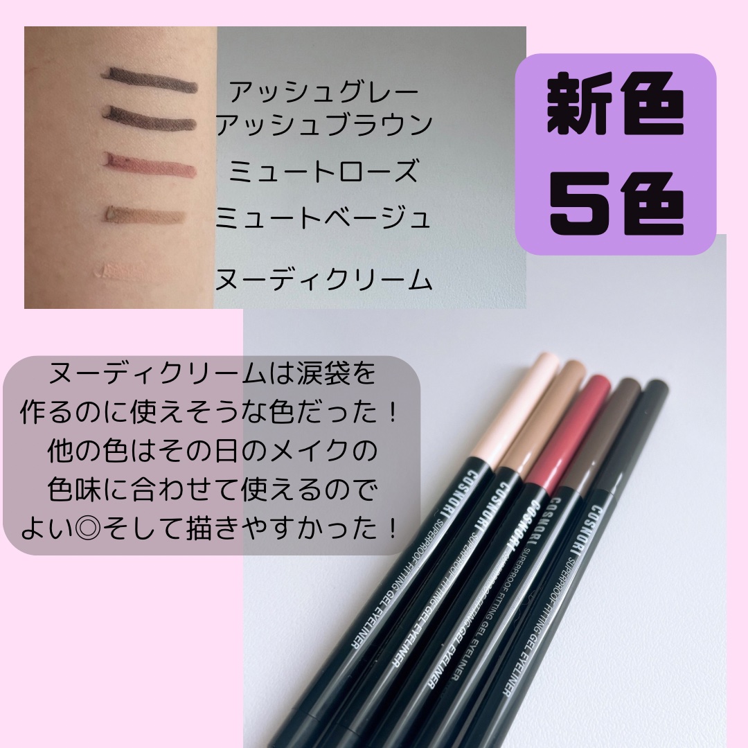 スーパープルーフ フィッティング ジェルアイライナー/COSNORI/ジェルアイライナーを使ったクチコミ（2枚目）