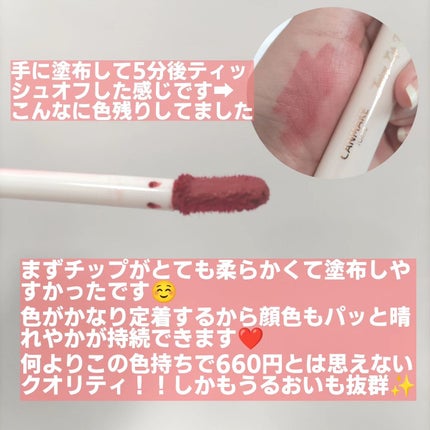 ジューシーリップティント/キャンメイク/口紅を使ったクチコミ(4枚目)
