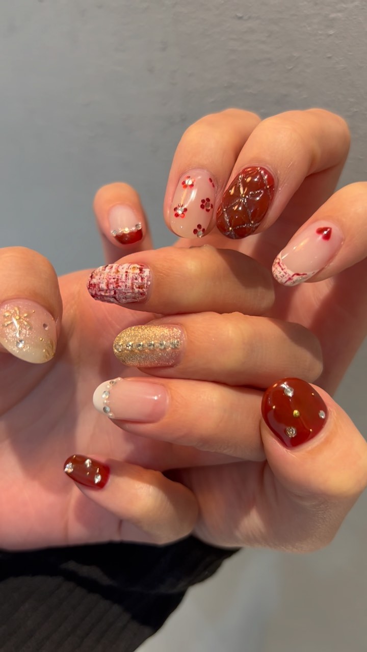 #クリスマスネイルのネイルデザイン