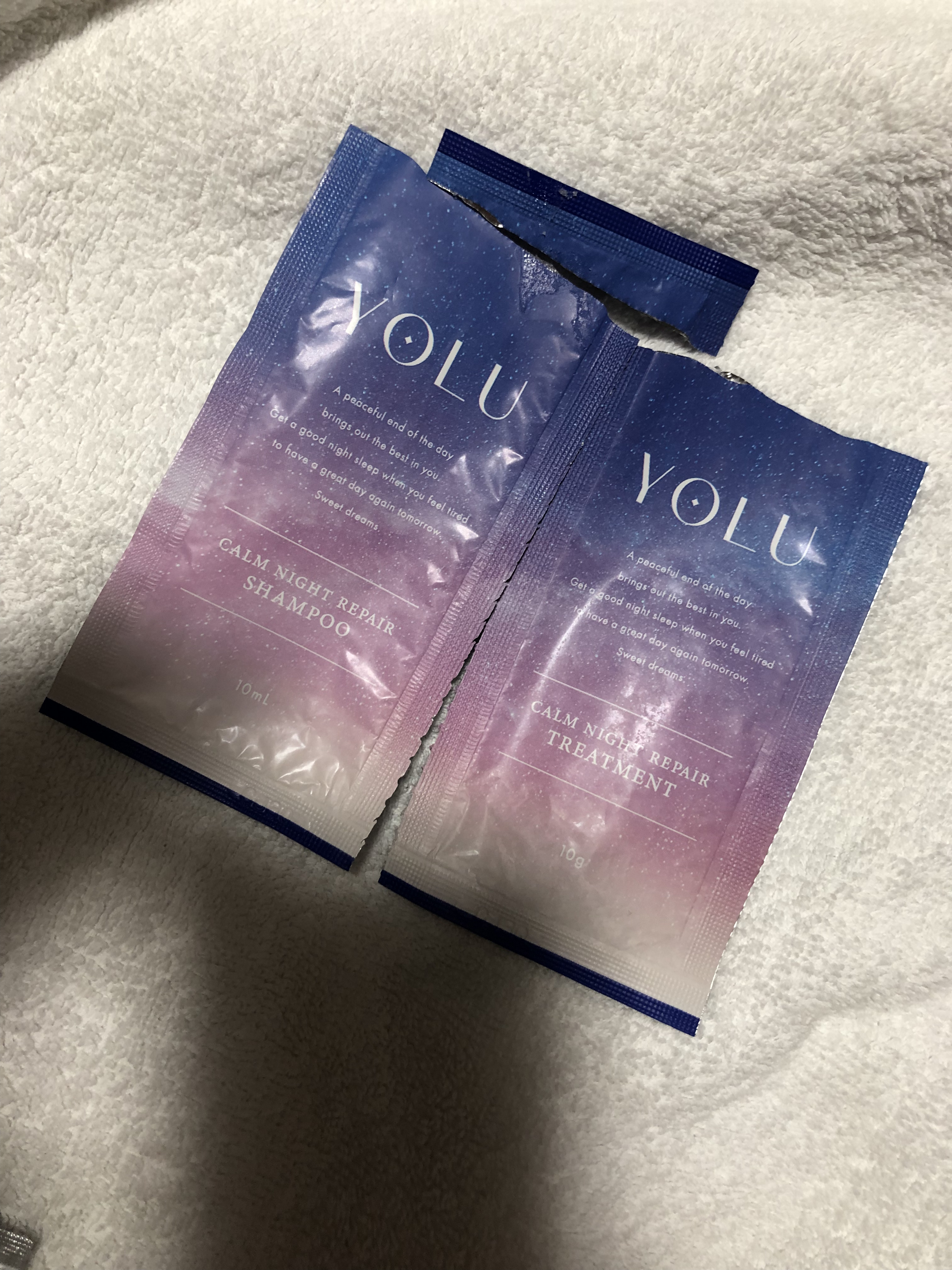 カームナイトリペアシャンプー／トリートメント/YOLU/市販シャンプーを使ったクチコミ（1枚目）