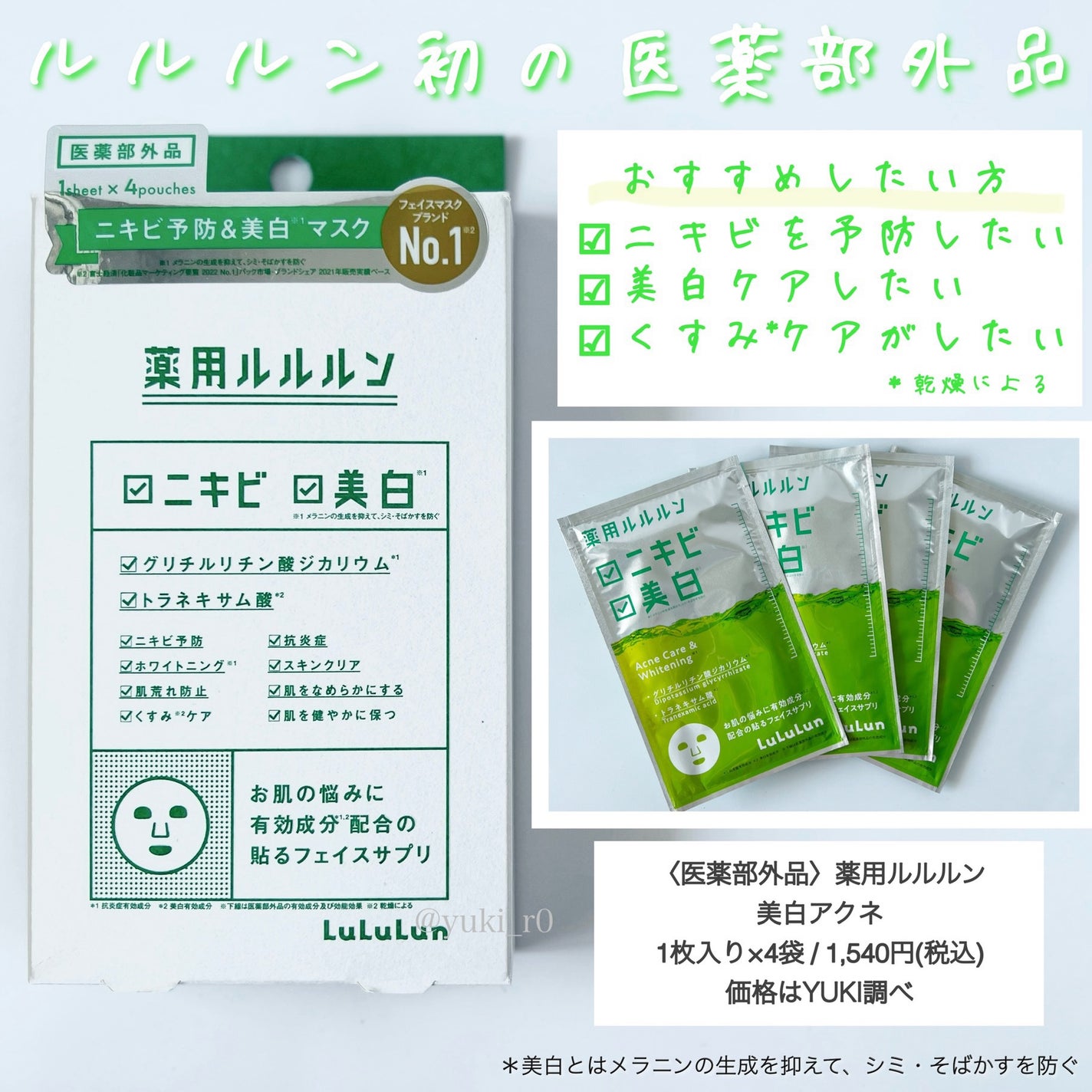 薬用ルルルン 美白アクネ/ルルルン/シートマスク・パックを使ったクチコミ(3枚目)