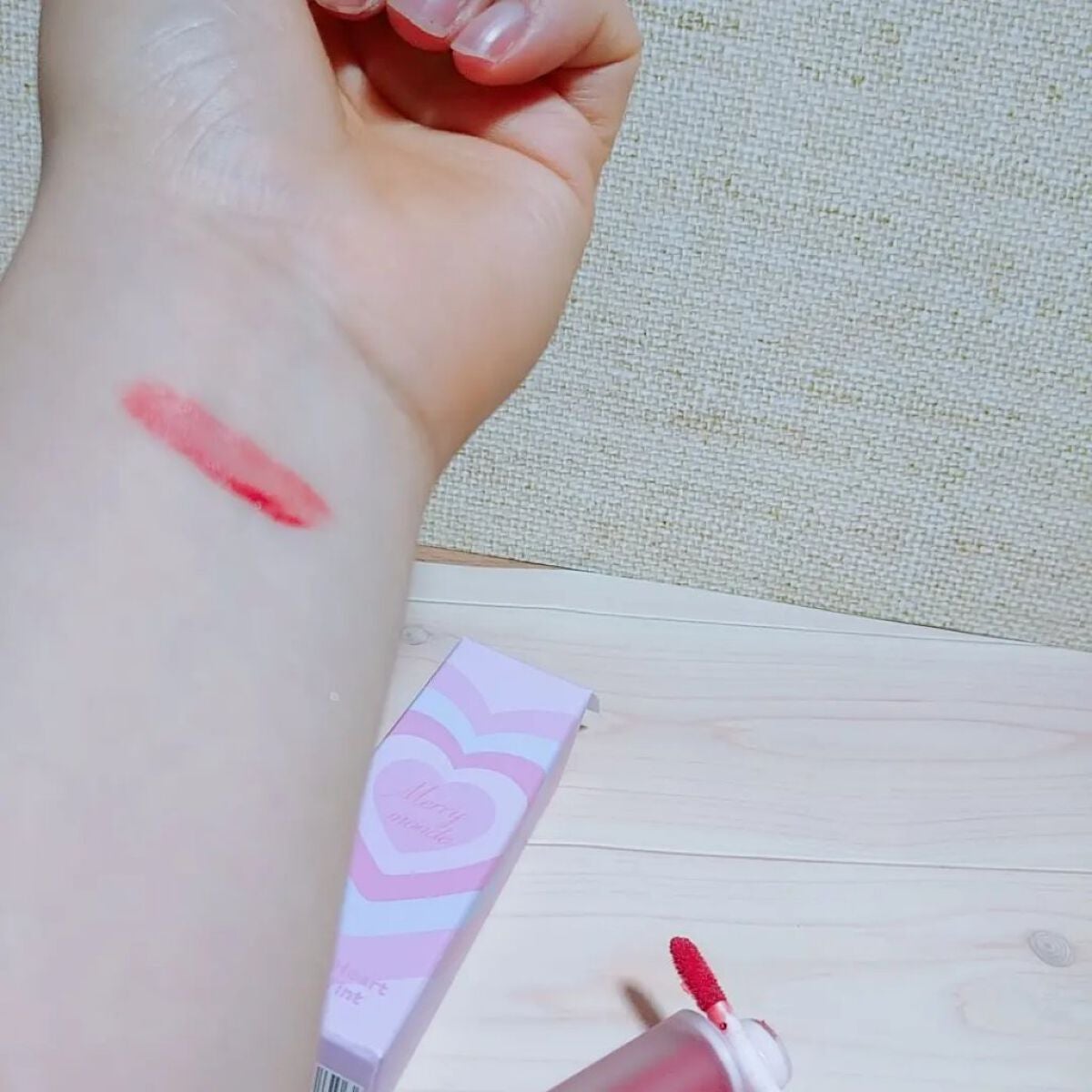 cherry heart tint/Merrymonde/リップグロスを使ったクチコミ(2枚目)