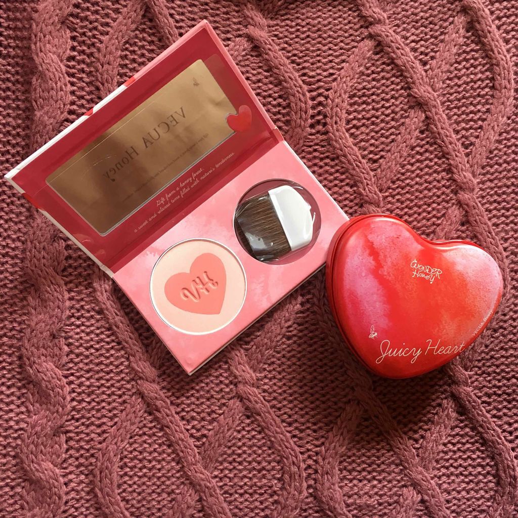 ワンダーハニー ハートフルなピュアチーク/VECUA Honey/パウダーチークを使ったクチコミ(2枚目)