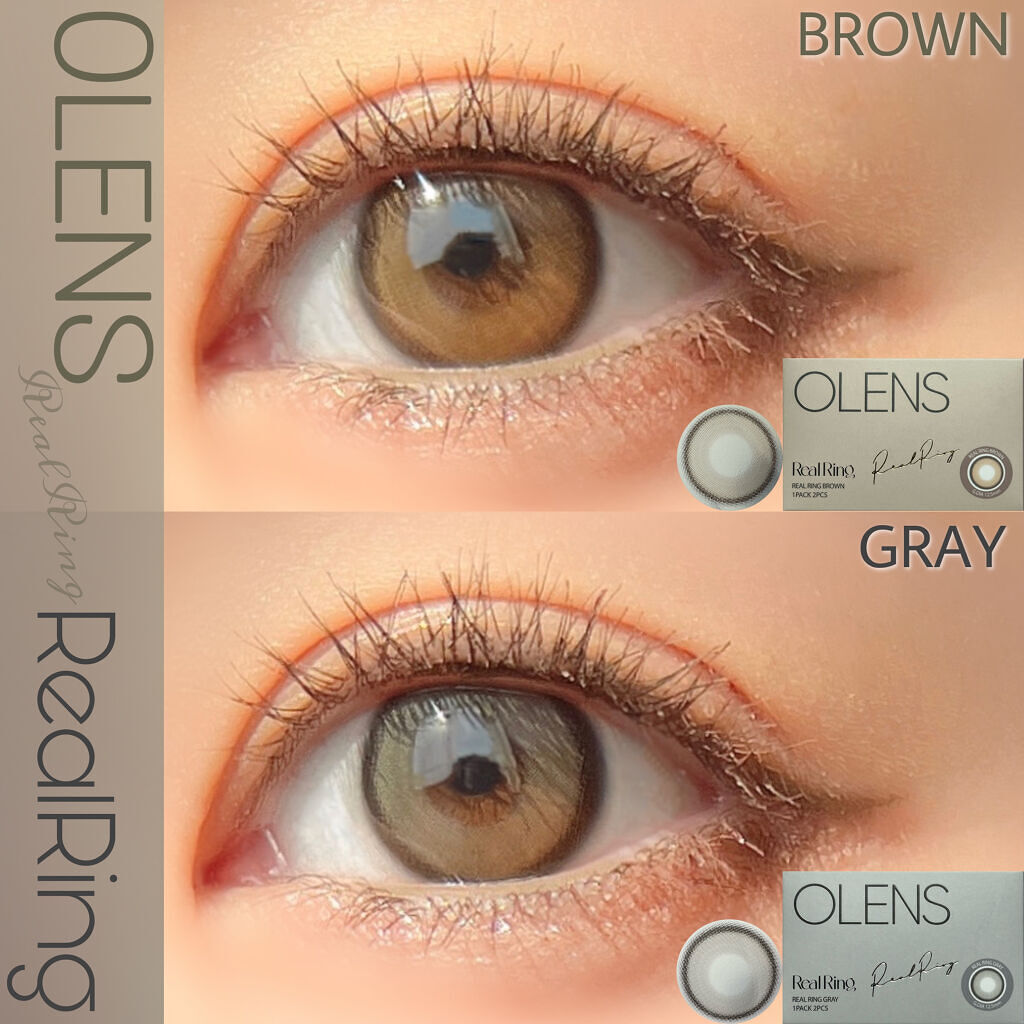 Real Ring 1Month グレー/OLENS/１ヶ月（１MONTH）カラコンを使ったクチコミ（1枚目）