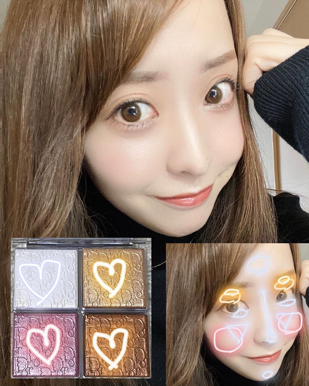 ディオール バックステージ フェイス グロウ パレット/Dior/ハイライトを使ったクチコミ(4枚目)