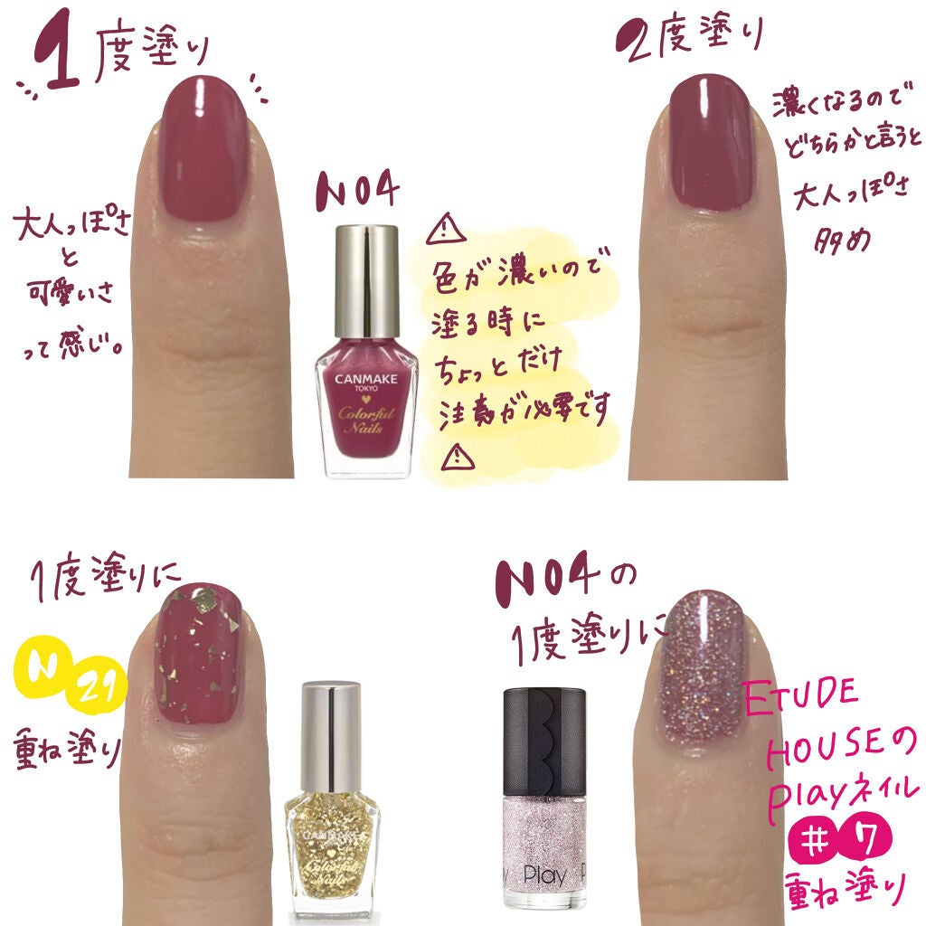 カラフルネイルズ/キャンメイク/マニキュアを使ったクチコミ(2枚目)