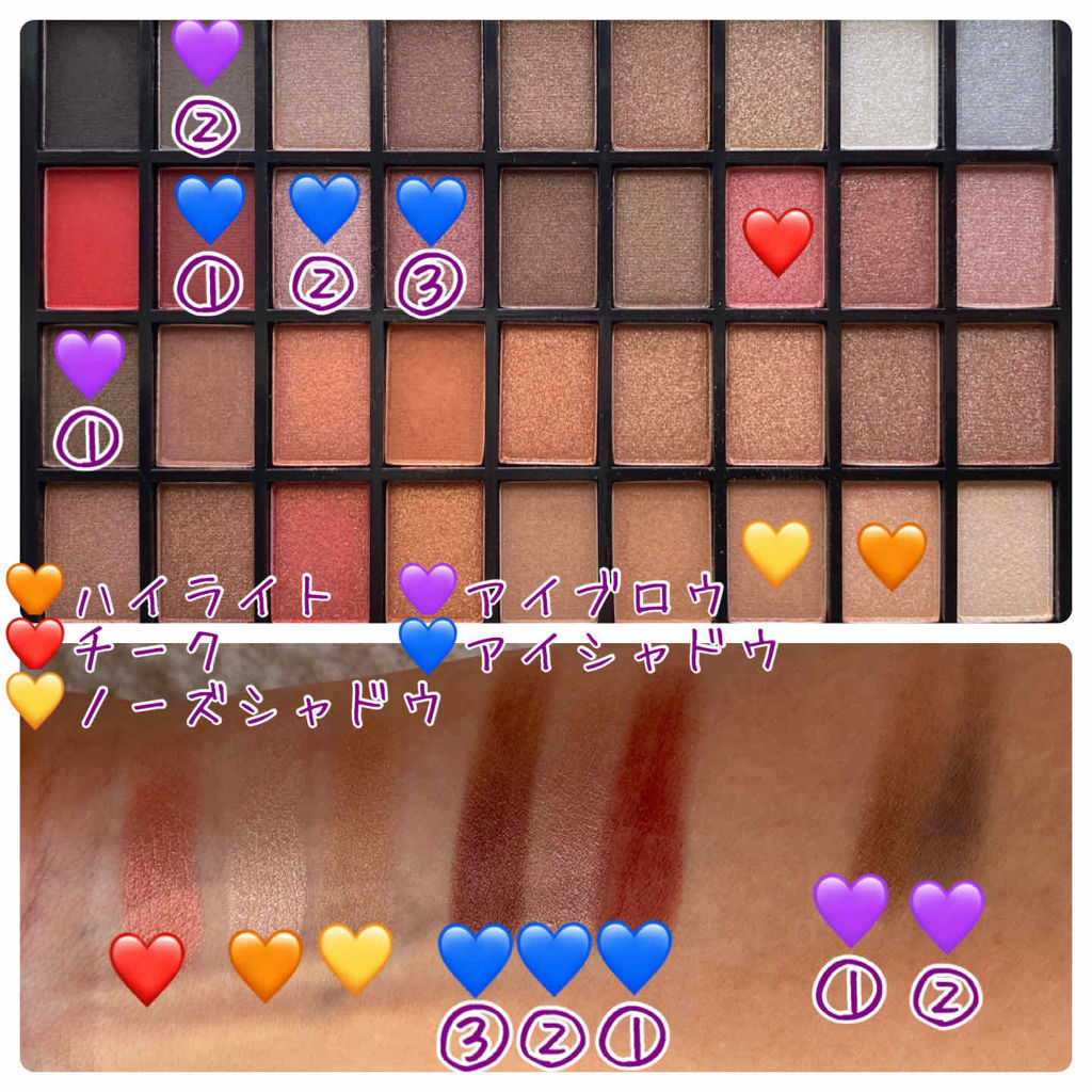 36カラーアイシャドウパレット/ドン・キホーテ/アイシャドウパレットを使ったクチコミ（2枚目）