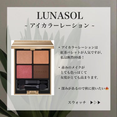 アイカラーレーション 09 Modernity Bordeaux/LUNASOL/アイシャドウパレットを使ったクチコミ（1枚目）