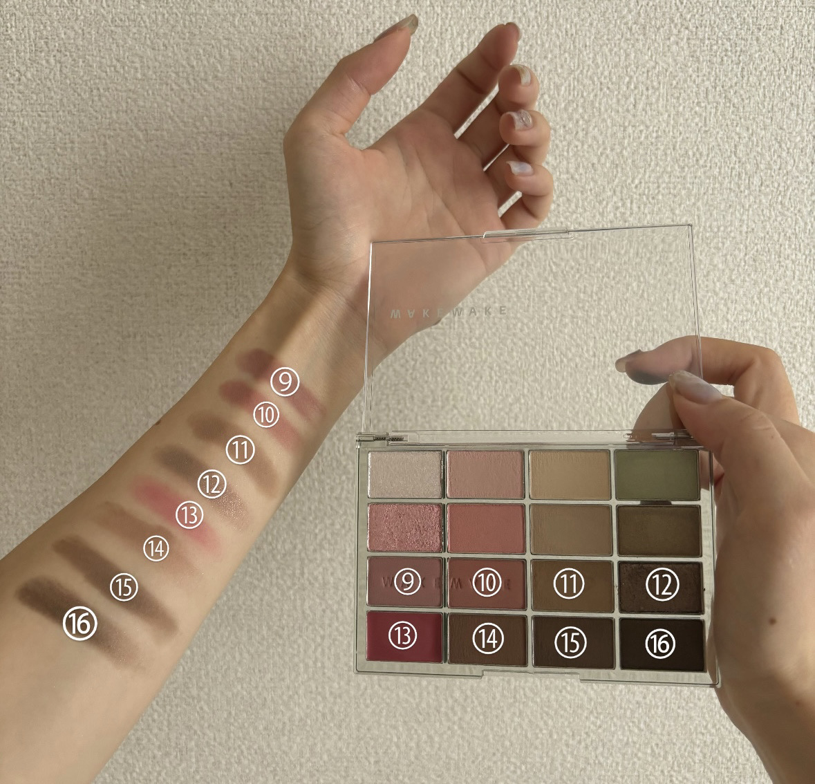 ソフトブラーリングアイパレット/wakemake/アイシャドウパレットを使ったクチコミ（3枚目）