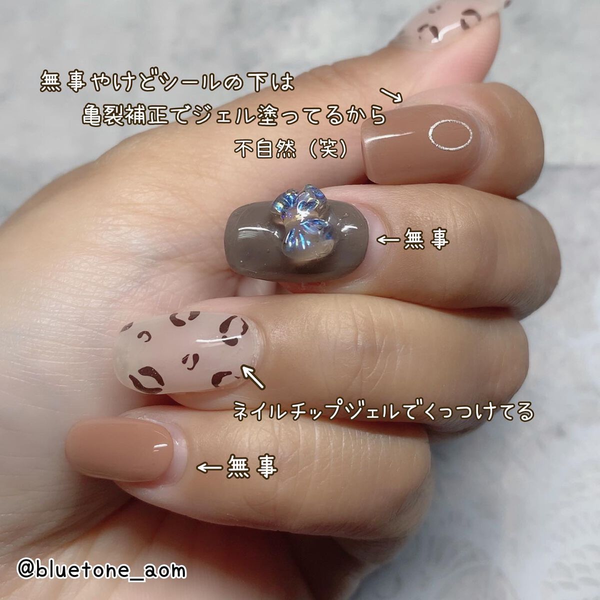 セミキュアジェルネイル（ハンド）/ohora/ネイルシールを使ったクチコミ（2枚目）