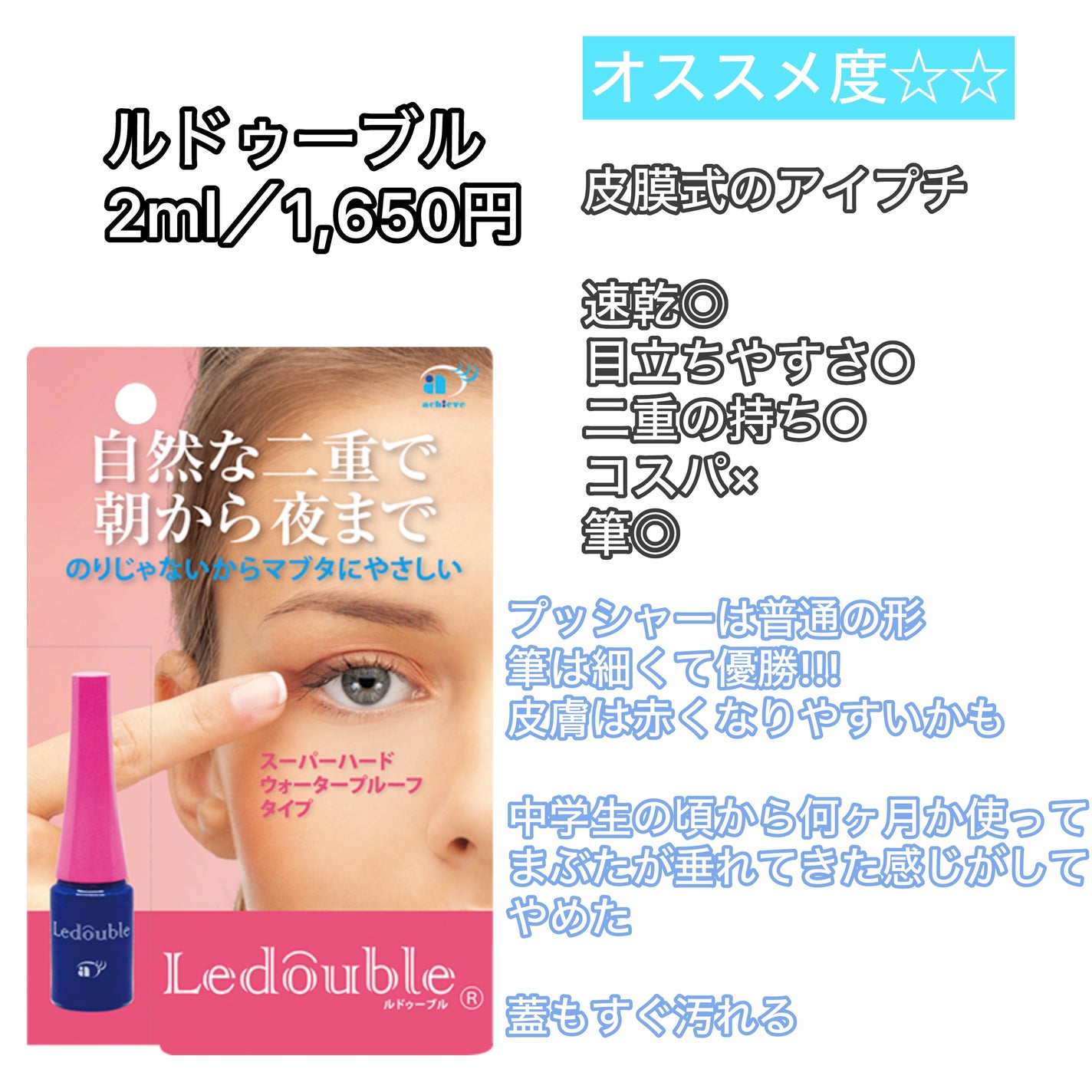 ルドゥーブル/ルドゥーブル/二重まぶた用アイテムを使ったクチコミ(3枚目)