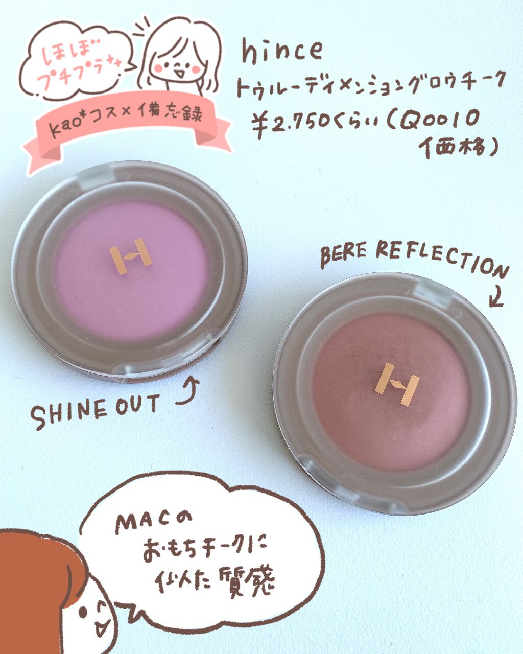 トゥルーディメンショングロウチーク/hince/パウダーチークを使ったクチコミ（1枚目）