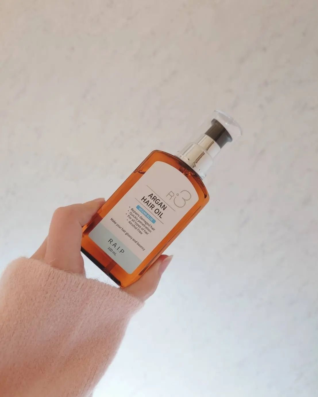 ライプ R3 アルガン ヘアオイル OCEAN BLUE/RAIP/ヘアオイルを使ったクチコミ（3枚目）