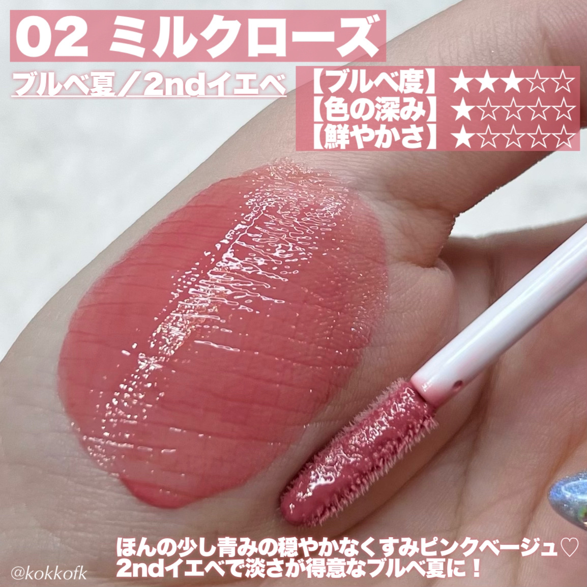 ジェリー　リップ　ティント　パリスピンク　新品未使用　リップグロス りり♡フォロバ100 on LIPS 「Laka ジェリーイングヌードグロス