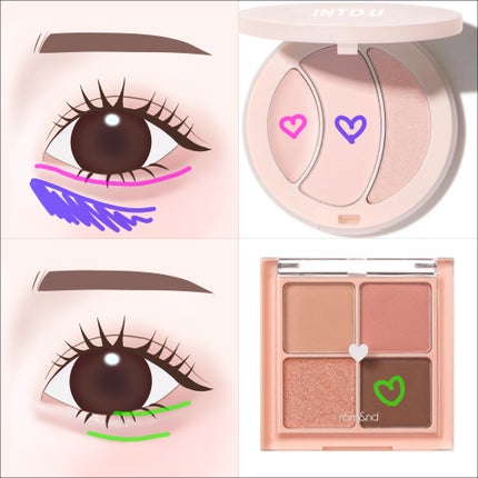 マルチファンクショナルハイライトパレット/INTO U/ハイライトを使ったクチコミ(3枚目)