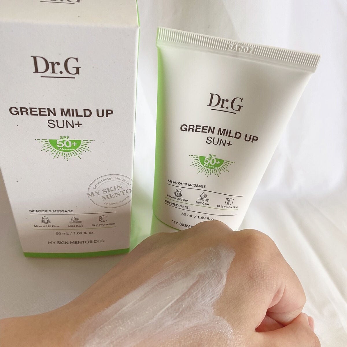 グリーンマイルドアップサンプラス/Dr.G/日焼け止めクリームを使ったクチコミ(1枚目)